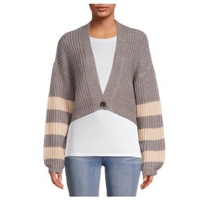 Wet Seal Junior' Stripe One Button Cardigan